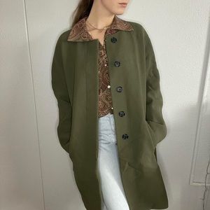J. Crew Italian Double Cloth Coat. Army Green